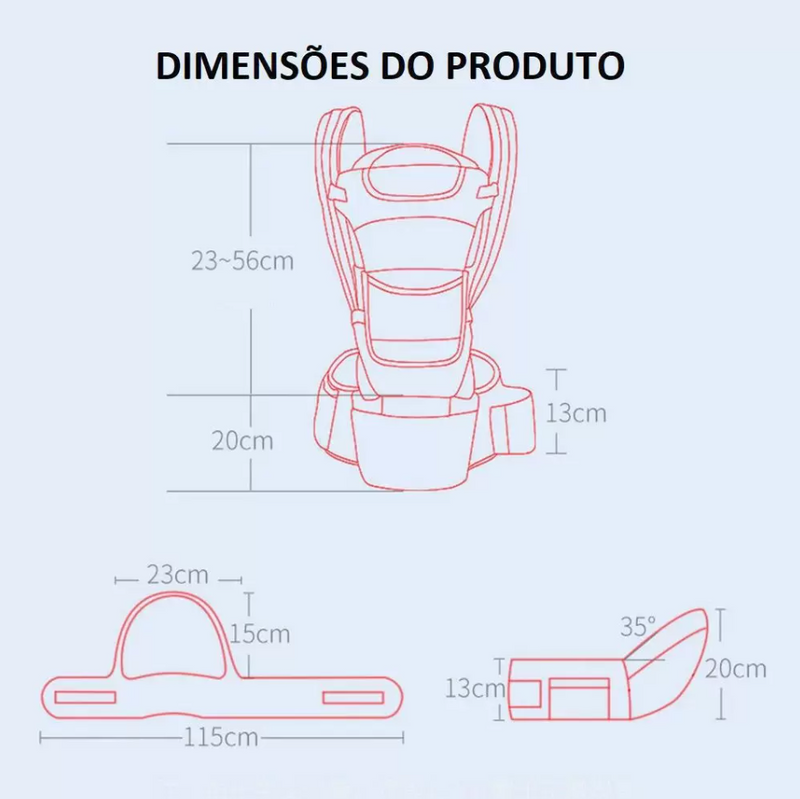 BOLSA CANGURU BEBÊ 3 EM 1